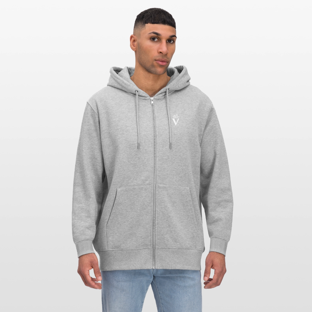 Veste à capuche zippé - gris chiné