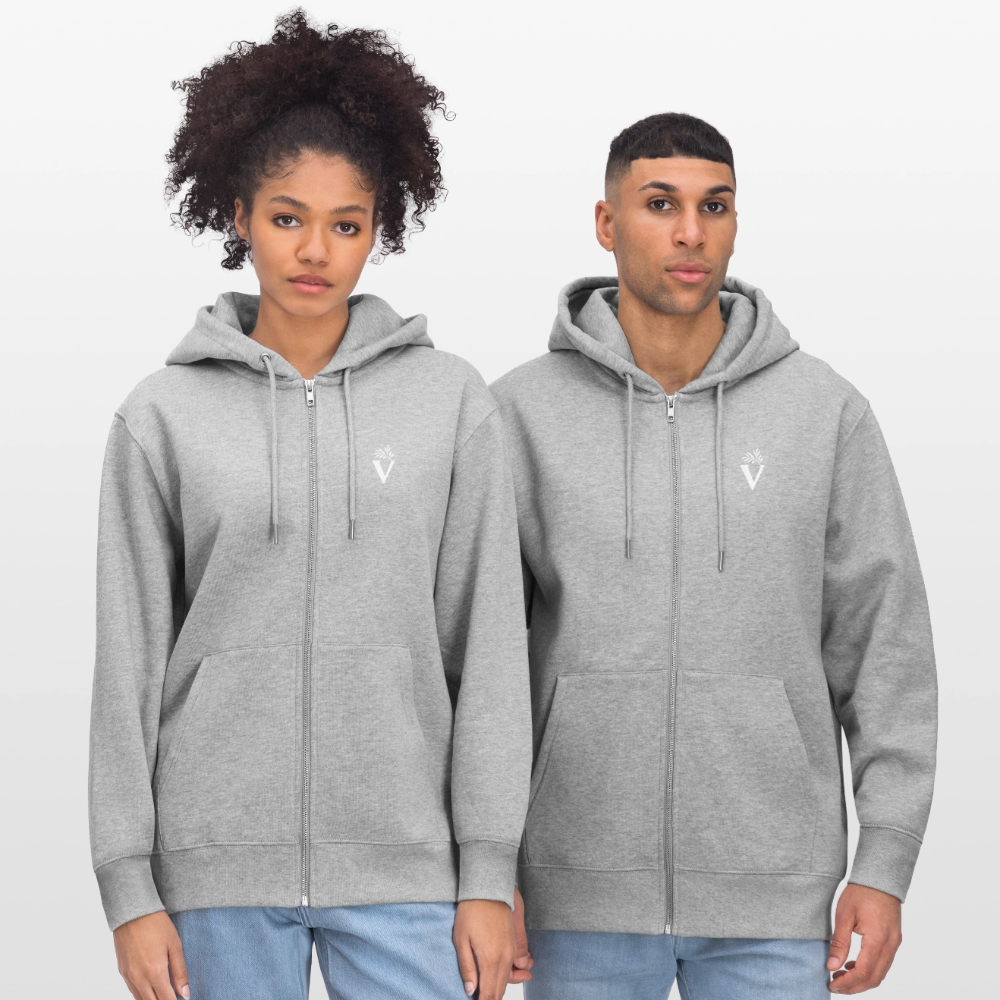 Veste à capuche zippé - gris chiné